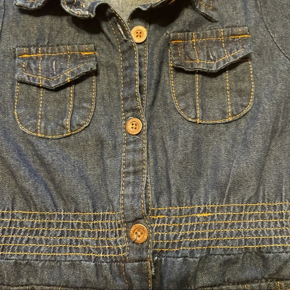 U.S. Polo Assn Baby Girl Denim Romper - Picture 5 of 11